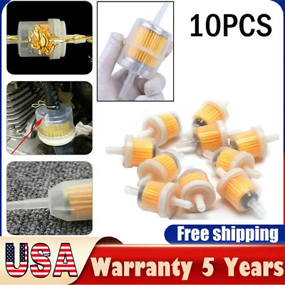 $6.95 • Buy 10PCS Motor Inline Gas Oil Fuel Filter Small Engine For 1/4'' 5/16  Line New
