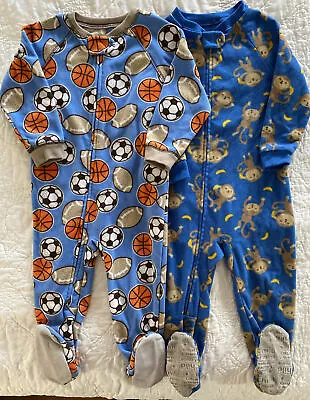 Lot Of 2 - Child Of Mine By Carter's Fleece Footed Pajamas - 24 Months • $14.99