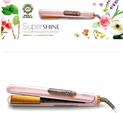 NICKY CLARKE Super Shine Rose Hair Straightner Ceramic & Ionic Steam Condition • £23.99