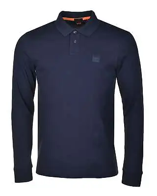 BOSS Passerby Long Sleeve Polo Shirt Dark Blue • £65