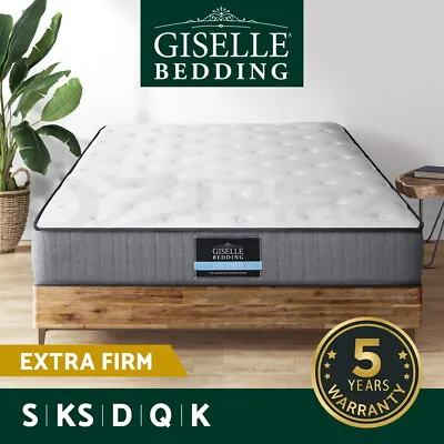 Giselle Mattress Extra Firm Pocket Spring Foam Super Firm 23cm ALL SIZE • $219.95