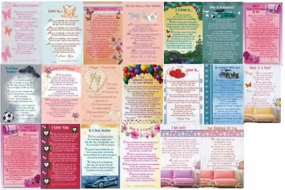 Wallet Purse Mini Keepsake Cards Sentimental Inspirational Message Verse Mini  • £2.69