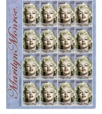 Nevis 2004 - Marilyn Monroe - Sheet Of 16 Stamps - Scott #1392 - MNH • $5.65