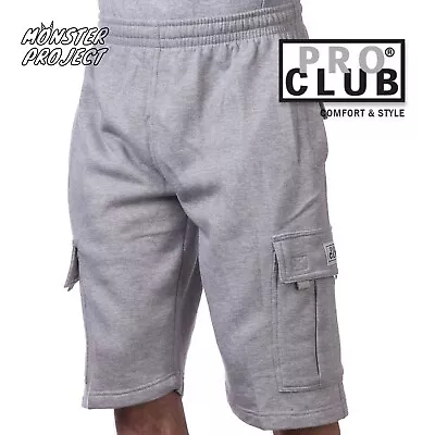 Proclub Pro Club Mens Casual 6 Pocket Cargo Sweatshorts Fleece Sweat Shorts • $24.95