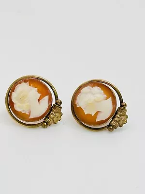 VAN DELL 1/20 12K Gold Filled Screw Back Cameo Earrings • $15