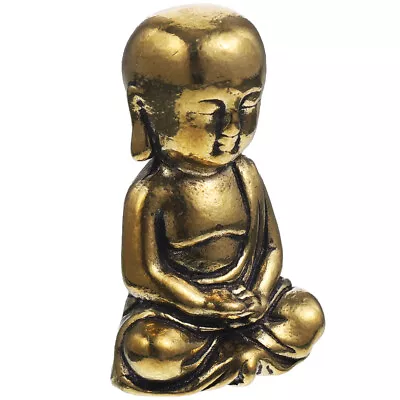 Brass Buddha Figurine Zen Garden Miniatures Fengshui Decor For Home Car Desk • £7.78