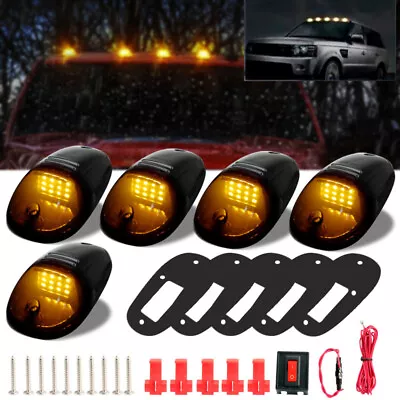 5PCS Amber LED Cab Roof Marker Lights Kit For Jeep Trucks SUV Pickup Off-Road • $26.50