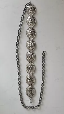 Vintage Accessocraft NYC Belt Silver Tone Adjustable Concho Navajo Like 44” Long • $29