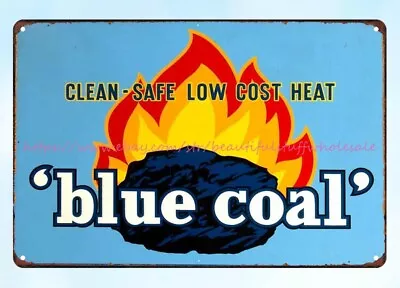 BLUE COAL Metal Tin Sign Metal Restaurant Pub Wall Art • $18.89