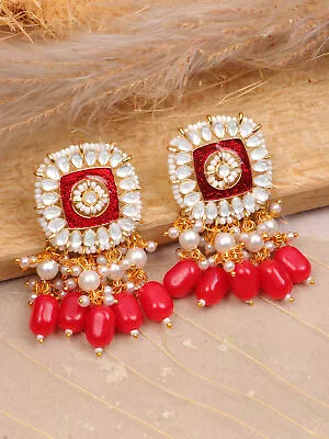 Bollywood Meenakari Earrings Indian Wedding Party Wear Dangling Earings Women • $14.99