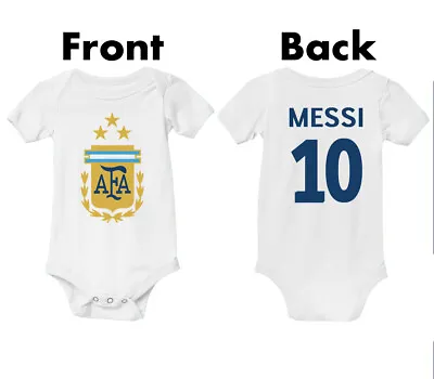 Newborn Lionel Messi Baby Jersey  Argentina Soccer Football Bodysuit Futbol Fan • $19.99