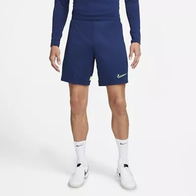 Nike Mens Shorts Dri-FIT Academy 21 7  Inseam Blue Void/Volt-Large • $19.88