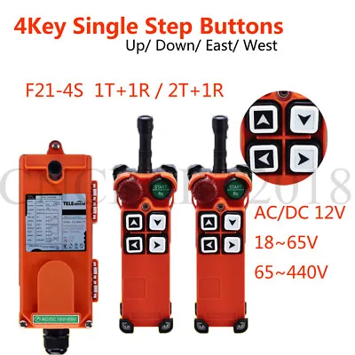 4Buttons Hoist Crane Wireless Remote Transmitter&Receiver Industry Radio Control • £118.55