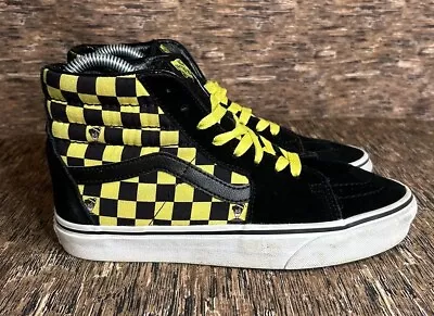 Vans X Where’s Waldo Sk8 Hi Odlaw Checkerboard Skate Shoes Black Yellow Womens 7 • $29.99
