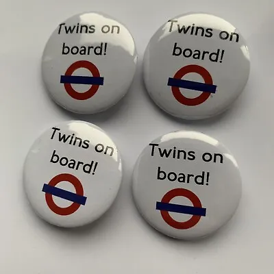 Underground Baby On Board 4 X Badge Set (twins) • £3.99