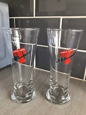 £12 • Buy 2 Vintage Rare Tennents Lager Half Pint Glasses. 17cm Tall.