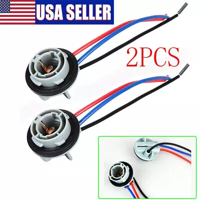 2PCS 1157 2357 LED Pig Tail Plug Stop Brake Turn Light Bulb Socket Harness Wire • $8.45