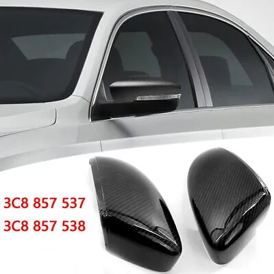 $26.43 • Buy For Vw Beetle Cc Eos Passat Scirocco Carbon Fiber Style Mirror Cover Cap Pair
