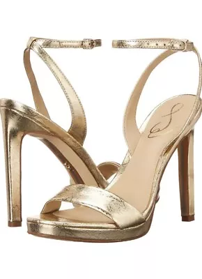 Sam Edelman Women's Jade Heeled Sandal - SZ 8 M Gold • £64.14