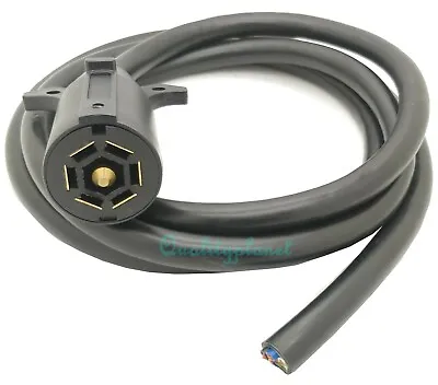 7FT Trailer Cable Cord W/7 Way Wire Harness Light Plug Molded RV Cable Connector • $24.99