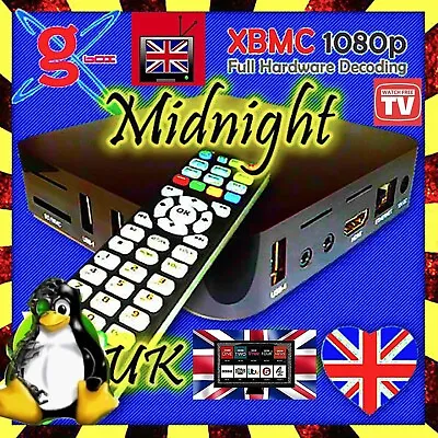 Gbox Midnight FreeView UK 🇬🇧 LIVE TV WITHOUT ANTENNA BBC FilmON Media Streamer • £34.99