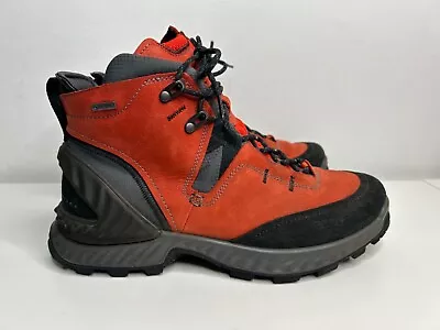 ECCO Exohike Orange Leather Gore-tex Mens Hiking Boots 7.5 • £49