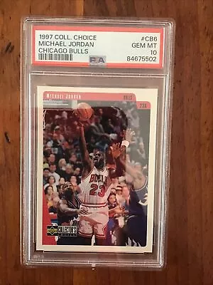 1997 Collectors Choice Chicago Bulls Michael Jordan #CB6 PSA 10! • $49.99