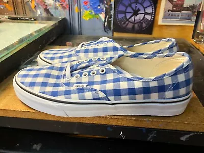 Vans Authentic Gingham True Blue True White Plaid Size US 10 Men New Rare • $49.29