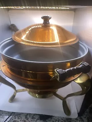 Vintage Fondure Pot/Copper Chafing Dish- Full Set-Vintage-1960's-17.5  X 10.5  • $60