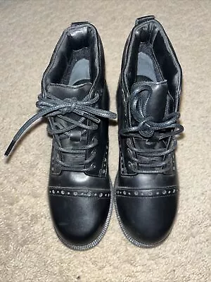 Mollie Munro Booties Youth Shoes Size 12 Black Leather  NWOB • $30