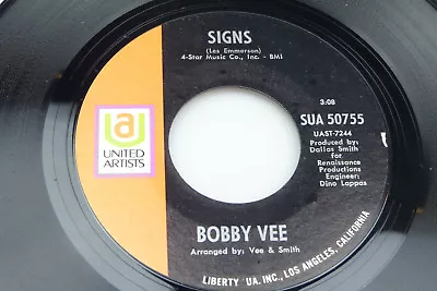 Bobby Vee: Signs / Something To Say  [Unplayed Copy; Black & Orange Label] • $8.97