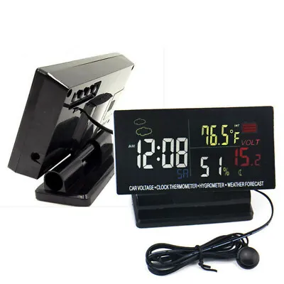 4in1 LCD Digital Clock Car Thermometer Weather Forecast Humidity Voltmeter 12V • $43.38
