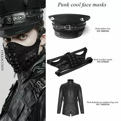 Punk Rock Rivet Leather Masks Personality Motobike Mask Halloween Steampunk Mask • $31.99