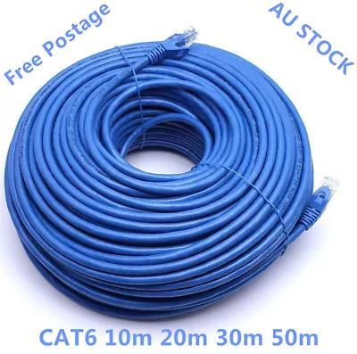 10m 20m 30m 50m Cat6 Network Ethernet  Rj45 Cable 100M/1000Mbps Free Postage  • $11.59