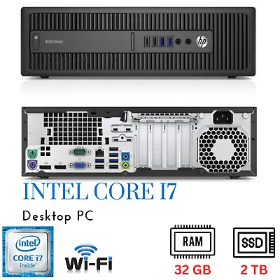 CHEAP FAST Desktop PC QUAD Core I7-6th Computer 32GB RAM 2TB SSD WIFI Windows 11 • £149.99