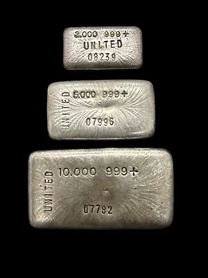 💥Engelhard United 10oz 5oz 3oz Vintage Silver Bar Holy Grail Set💥 Ultra Rare • $14950