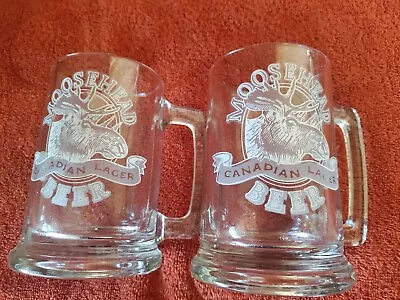 Moosehead Canadian Lager Beer Glass Mugs Set Of 2 Pre-Owned • $13.99