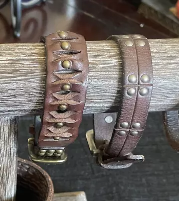 2 Men's Leather Bracelets John Varvatos - Brown • $105