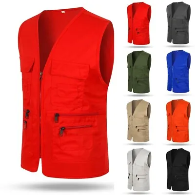 £20.16 • Buy NEW Mens Waistcoat Multi-Pocket Utility Outdoor Photography Jacket High Quality