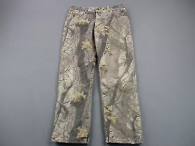 Vintage Wrangler Jeans Mens 32x28 Camo Quilted Lined Hunting Realtree Hardwoods • $34.99