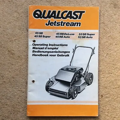 Vintage 1970s QUALCAST JETSTREAM Lawnmower Operators Manual + Parts List • £6.99