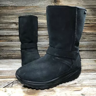 $49.99 • Buy Skechers Shape-ups 24860 Black Nubuck Winter Boots Women US 9, UK 6, EUR 39