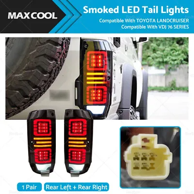 $383.59 • Buy Pair LED TAIL LIGHTS LIGHT SMOKED Siutable For Toyota LandCruiser VDJ 76 SERIES