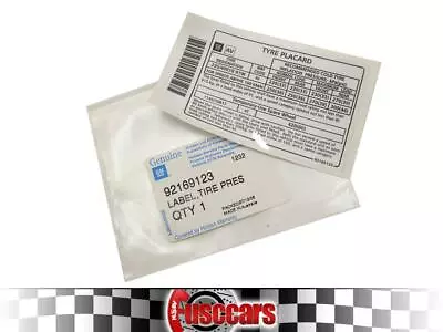 $8 • Buy Holden Commodore VY VZ HSV Monaro Genuine Tyre Placard / Sticker NOS - 92169123
