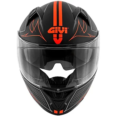 Motorcycle Helmet Integral GIVI H50.6 Stuttgart Splinter Black Matt Red Size XXL • $250.11