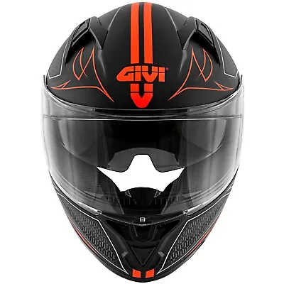 Motorcycle Helmet Integral GIVI H50.6 Stuttgart Splinter Matte Black Red SIZE XS • $250.11