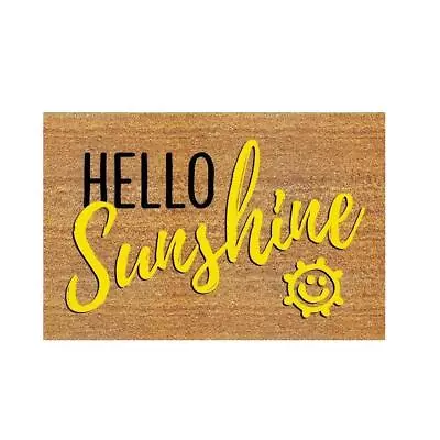 Non-Slip Hello Sunshine Coir Mat Heavy Duty Outdoor Safety Entrance Mat 40x60cm • £8.99