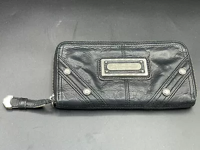 B MAKOWSKY Black Leather  ZIP Around Wallet Bifold - Good Used Condition • $28