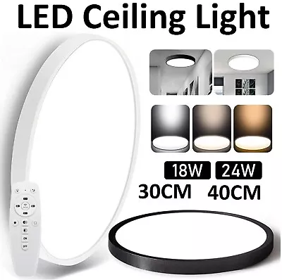 LED Ceiling Down Light Round Ultra-THIN Oyster Lamp Modern Flush Panel Remote • $33.99