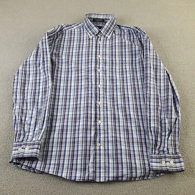 Gant Shirt Mens Large Check Regular Fit Casual Collared Button Down Embroided • £16.35